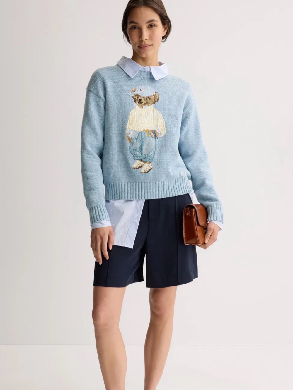 Ralph Lauren Light Blue Teddy Bear Knit Sweater - Picture 2 of 8